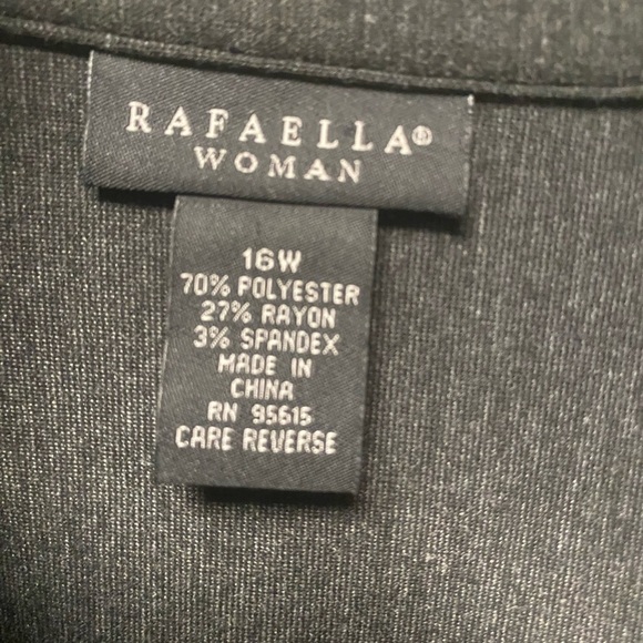 Rafaella Woman 3/4 Sleeve Button Front Shirt Dress Jacket Dark Gray Size 16W - Picture 3 of 8